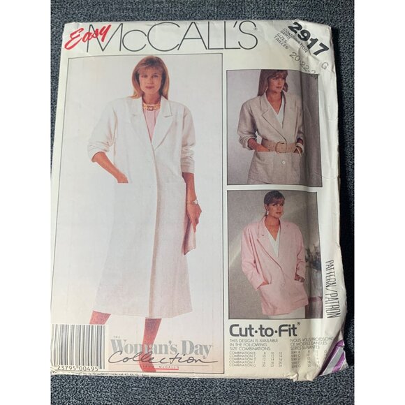Easy McCalls 2917 Womens Pattern Size 20-22-24 Jacket Sewing Pattern Uncut 1997 - Picture 4 of 4